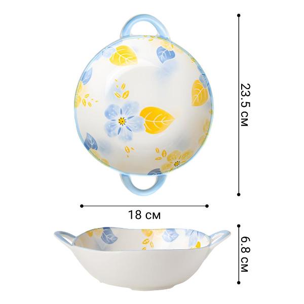 Тарелка столовая HOMIUM Japanese Collection глубокая, с ручками, D23.5 см