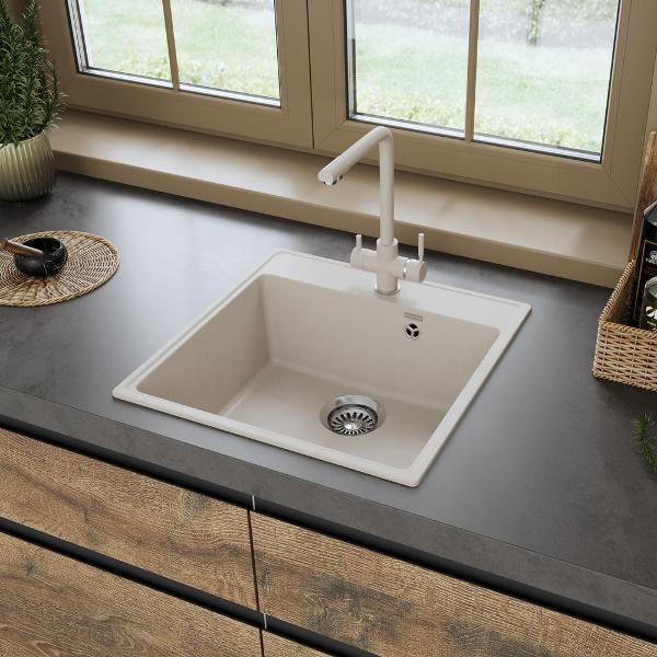 Мойка кухонная Maunfeld Perla 505 MFQS-505LBG светло-бежевая