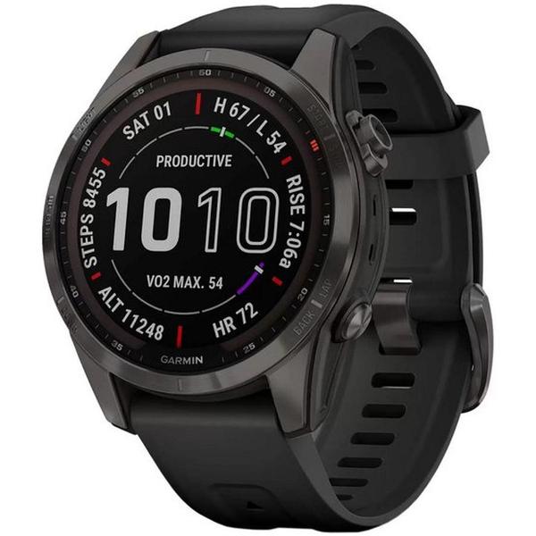 Смарт-часы Garmin Fenix 7S Sapphire Solar 42mm черный ремешкок