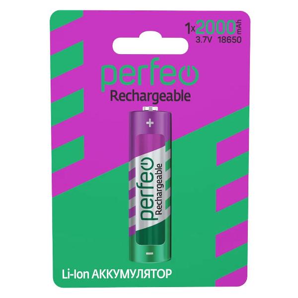 Аккумулятор Li-ion Perfeo 18650 2000mAh/1BL 3.7V (PF_C3317)