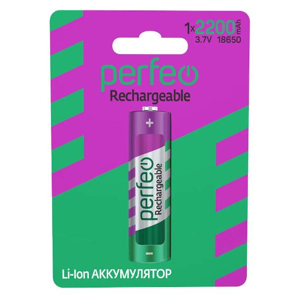 Аккумулятор Li-ion Perfeo 18650 2200mAh/1BL 3.7V (PF_C3318) фото