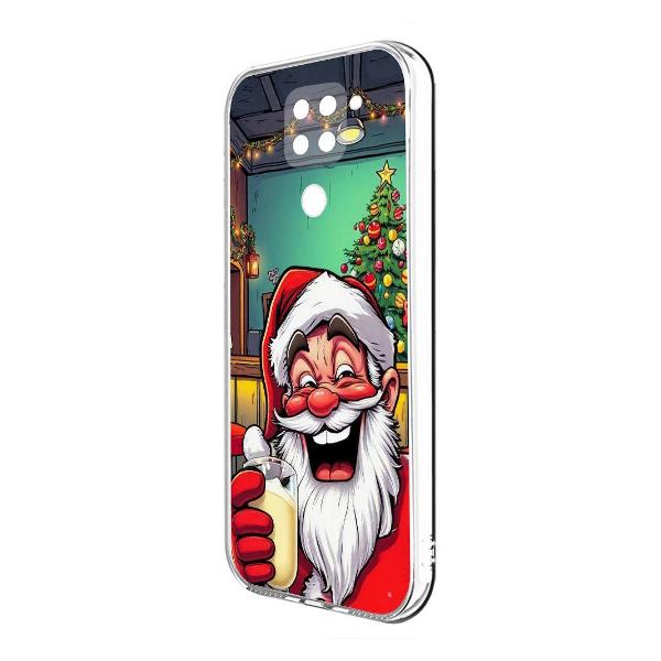 Чехол Krutoff Clear Case Дед Мороз для Redmi Note 9