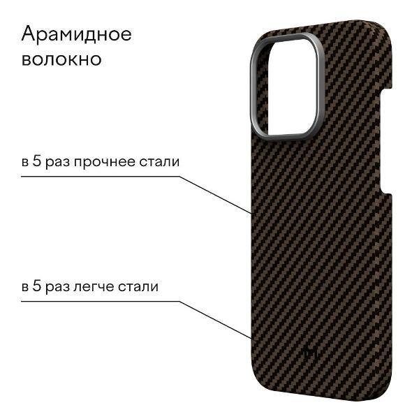 Чехол Magssory Aramid Case for iPhone 15 Pro Max шоколадный