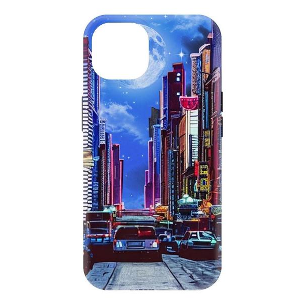 Чехол Krutoff Ночной город для iPhone 15 черный (477371) фото