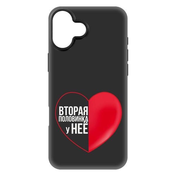Чехол Krutoff Хохлома для iPhone 15 Plus черный (572735)