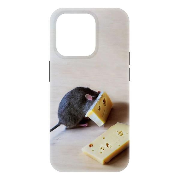 Чехол Krutoff Мышь и сыр для iPhone 15 Pro (477698)