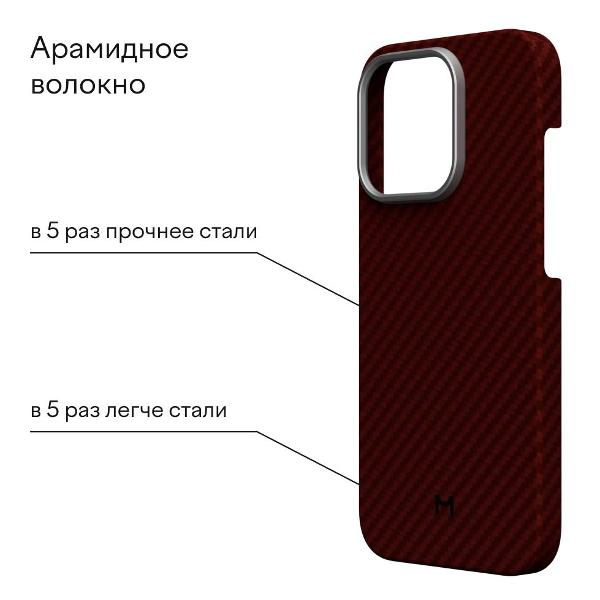 Чехол Magssory Aramid Case for iPhone 15 Pro Max Red