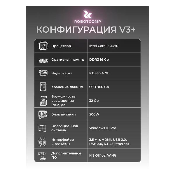 Системный блок игровой Robotcomp Орион V3 Plus розовый