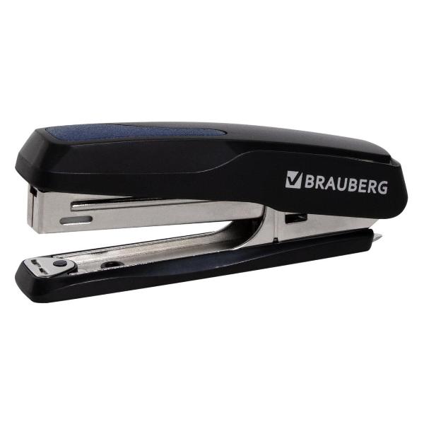 Степлер канцелярский Brauberg №10 EXTRA до 20л, черно-синий BRG