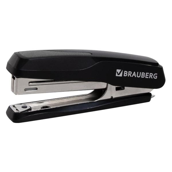 Степлер канцелярский Brauberg №10 EXTRA до 20л, черно-серый BRG