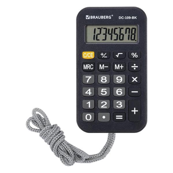 Калькулятор Brauberg DC-109 8разр чер шнурок 272642