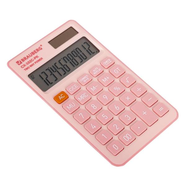 Калькулятор Brauberg CX-102C 12разр роз 272650