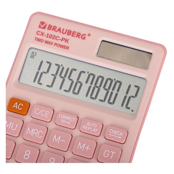 Калькулятор Brauberg CX-102C 12разр роз 272650