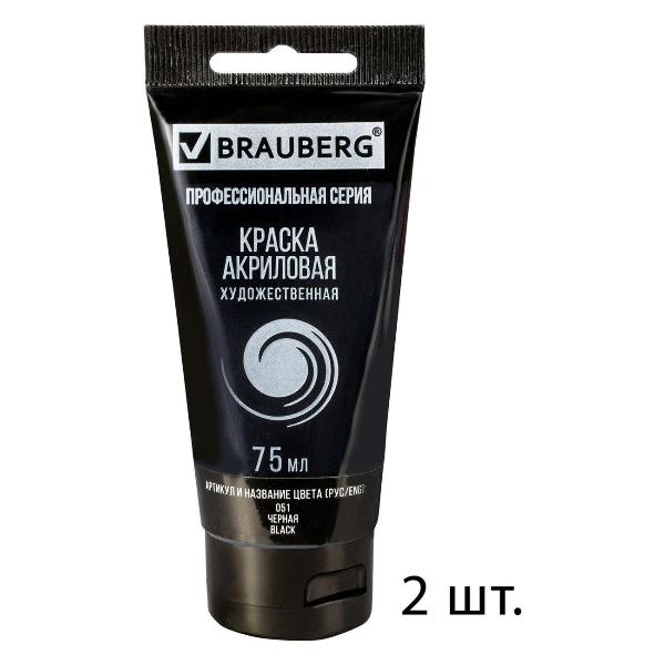 Краски Brauberg черные 2шт по 75мл глянец 192422