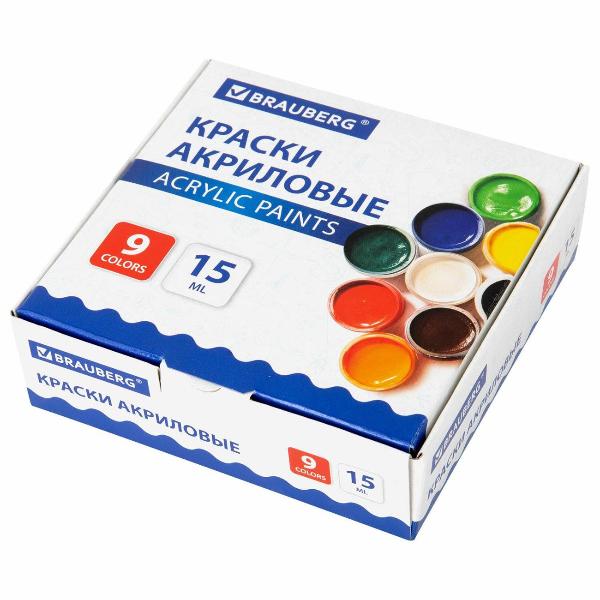 Краски Brauberg 9цв по 15мл 192563