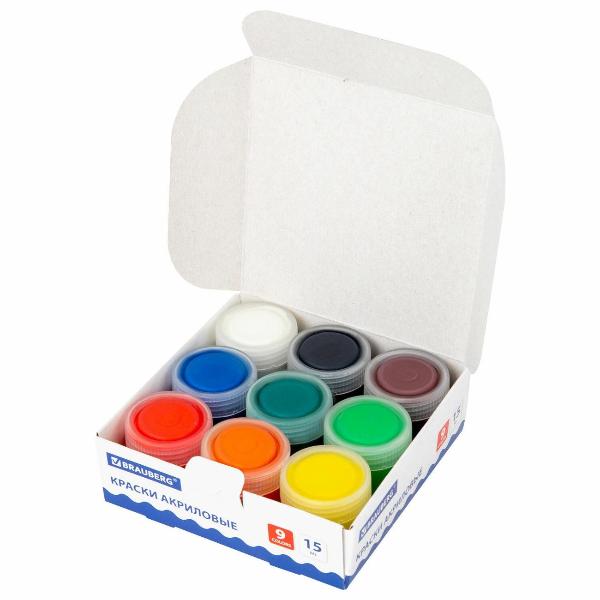 Краски Brauberg 9цв по 15мл 192563