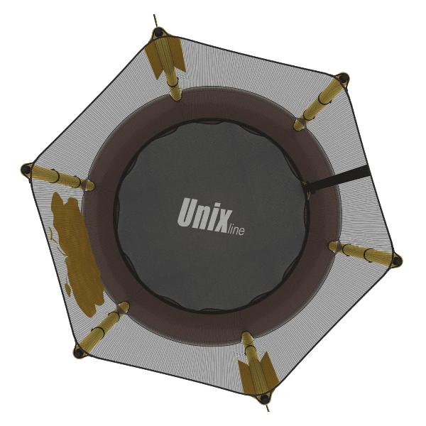 Батут каркасный для детей UNIX line 4.6 ft Пчела / Bee, диаметр 140 см, до 50 кг, диаметр прыжковой зоны 117 см, с верхней и нижней защитной сеткой на молнии, для дома и улицы