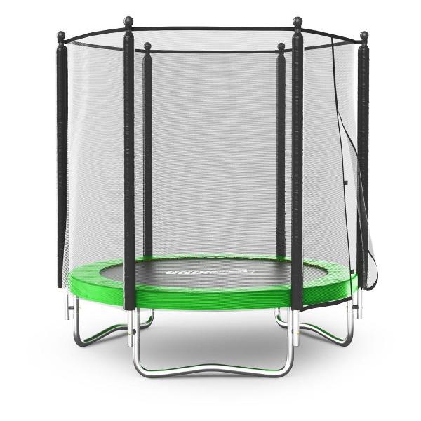 Батут каркасный UNIX line Simple 6 ft с внешней защитной сеткой, общий диаметр 183 см, до 100 кг, детский батут для улицы, зеленый