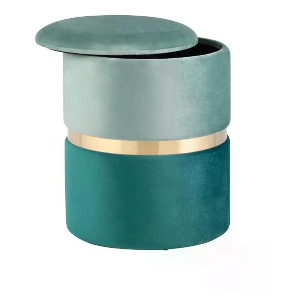 Пуф Stool Group Кэрри с ящиком, велюр бирюзовый