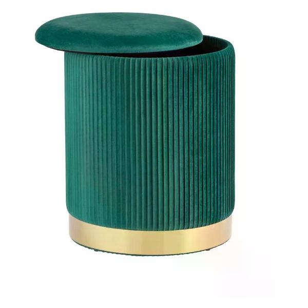 Пуф Stool Group Шарлотта с ящиком, велюр зеленый