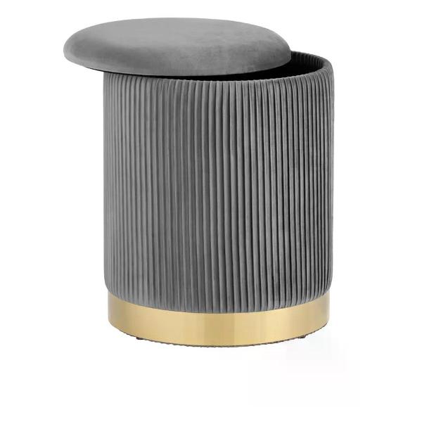 Пуф Stool Group Шарлотта с ящиком, велюр серый
