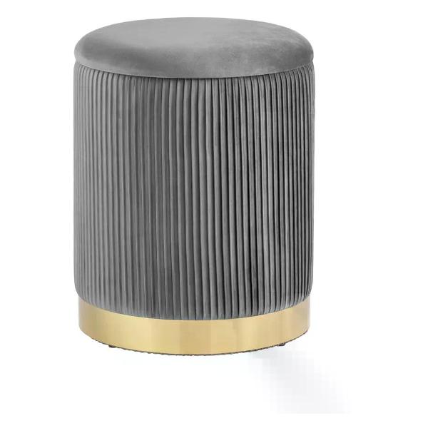 Пуф Stool Group Шарлотта с ящиком, велюр серый