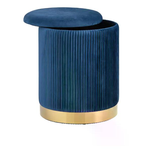 Пуф Stool Group Шарлотта с ящиком, велюр синий