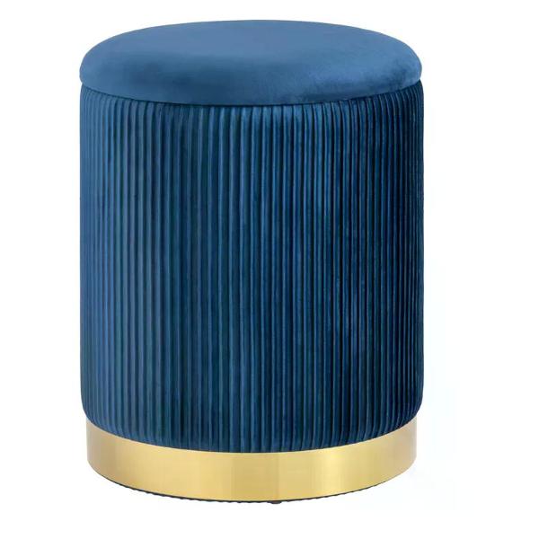 Пуф Stool Group Шарлотта с ящиком, велюр синий