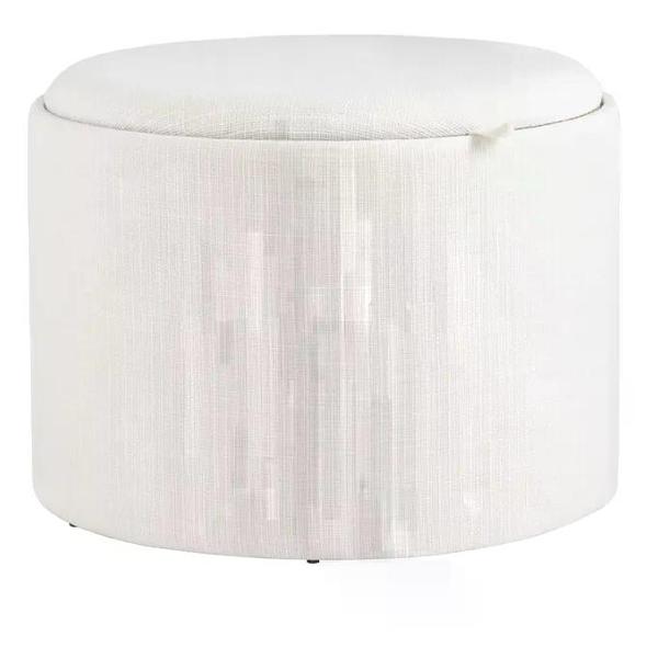 Пуф Stool Group с ящиком Хюгге L, рогожка белая