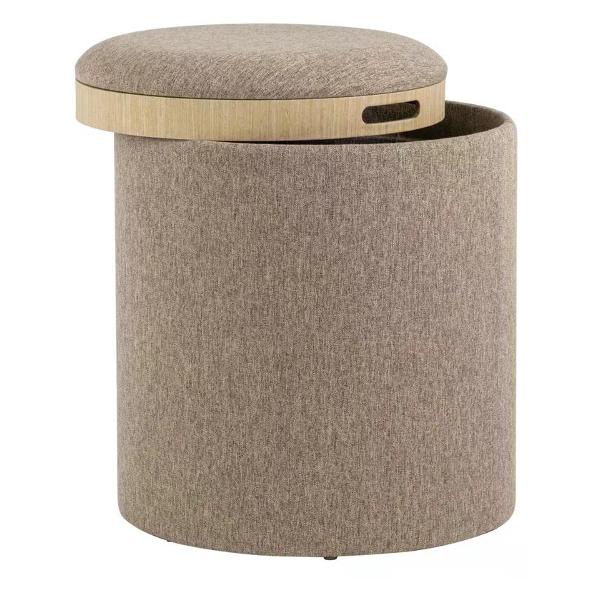 Пуф Stool Group с ящиком Хюгге S, рогожка бежевая