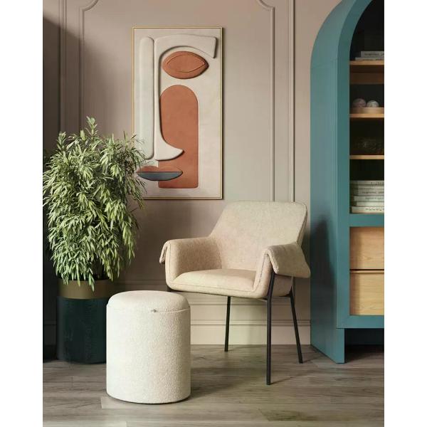 Пуф Stool Group с ящиком Хюгге S, букле бежевый