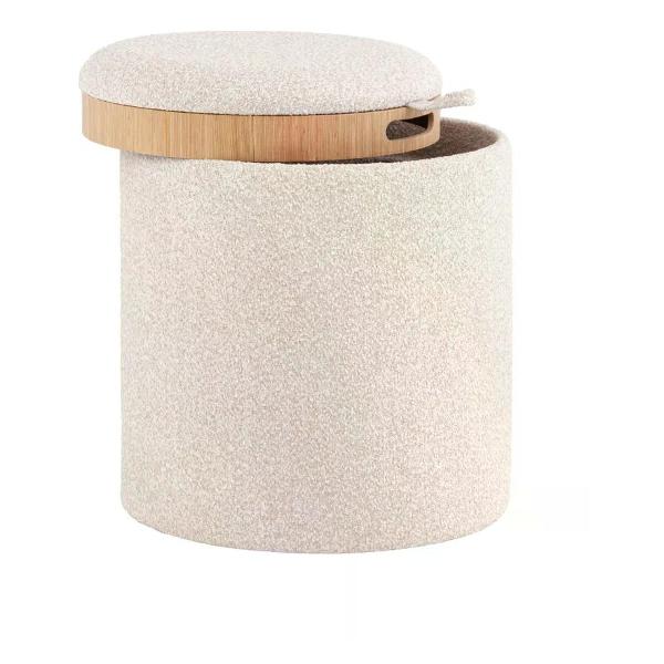 Пуф Stool Group с ящиком Хюгге XS, букле бежевый