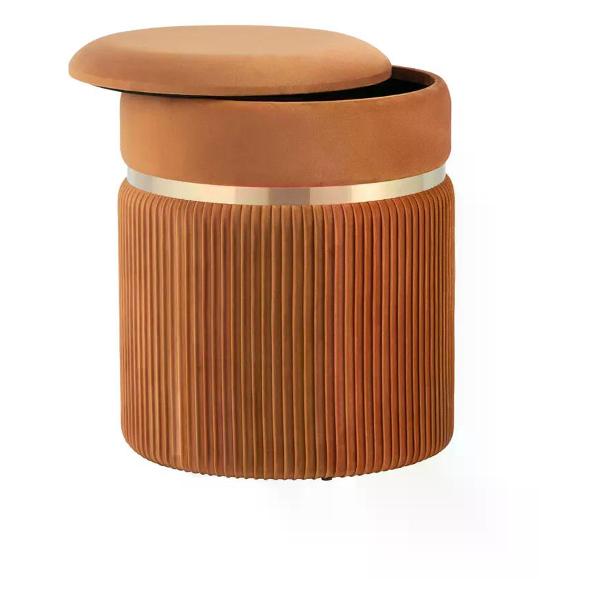 Пуф Stool Group Миранда с ящиком, велюр оранжевый