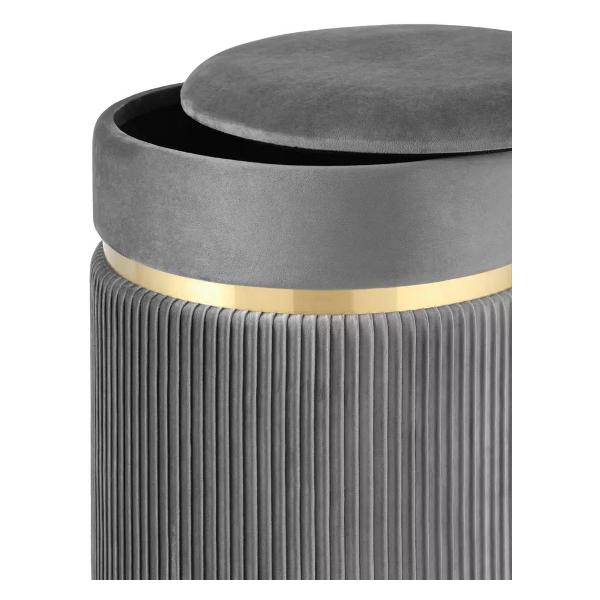 Пуф Stool Group Миранда с ящиком, велюр серый