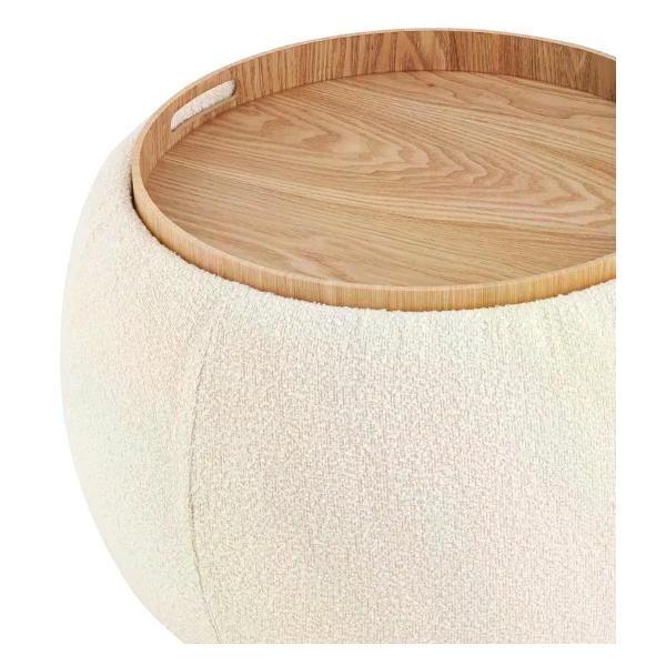 Пуф Stool Group Пуф-трансформер с ящиком Люкке с крышкой, букле бежевый