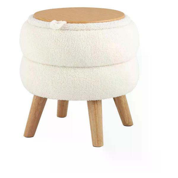 Пуф Stool Group с ящиком Винни S, тедди, белый