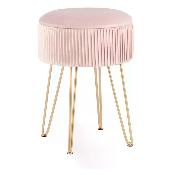 Пуф Stool Group Астор велюр светло-розовый