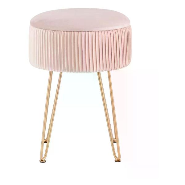 Пуф Stool Group Астор велюр светло-розовый