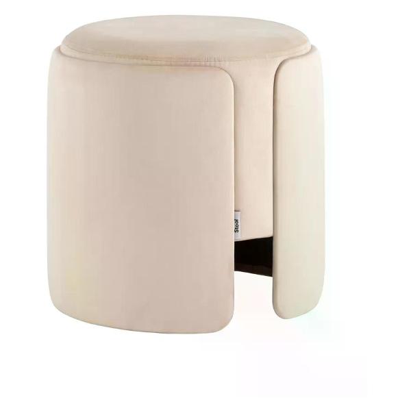 Пуф Stool Group круглый Taks велюр молочный
