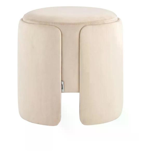Пуф Stool Group круглый Taks велюр молочный