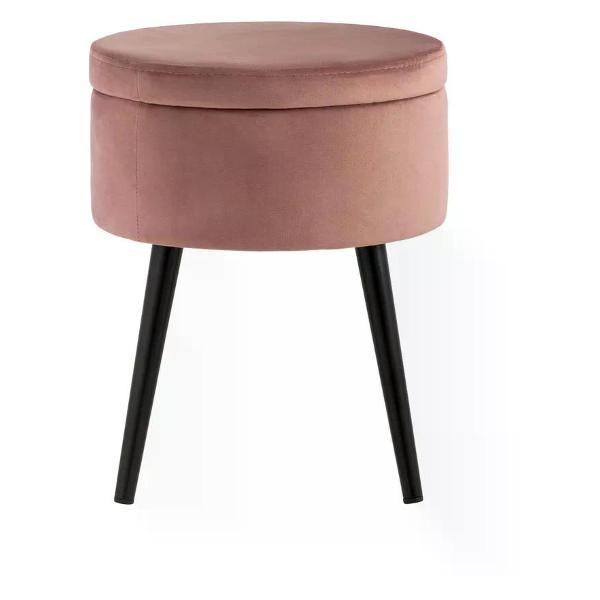 Пуф Stool Group с ящиком для хранения Клайс велюр пыльно-розовый