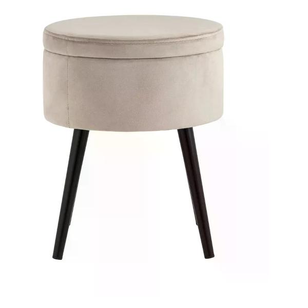 Пуф Stool Group с ящиком для хранения Клайс велюр светло-серый