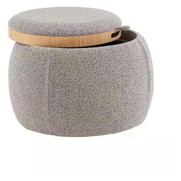 Пуф Stool Group Пуф-трансформер с ящиком Люкке с крышкой, букле серый