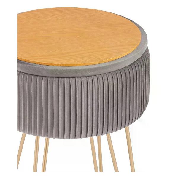 Пуф Stool Group Астор велюр серый