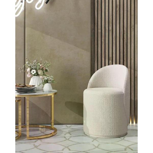 Пуф Stool Group Loreen вращающийся букле белый