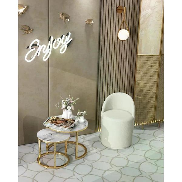 Пуф Stool Group Loreen вращающийся букле белый