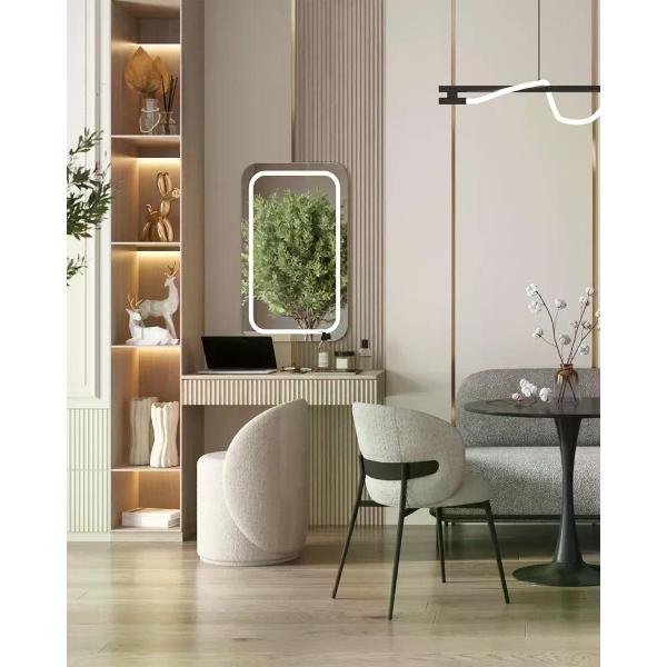 Пуф Stool Group Loreen вращающийся букле светло-серый