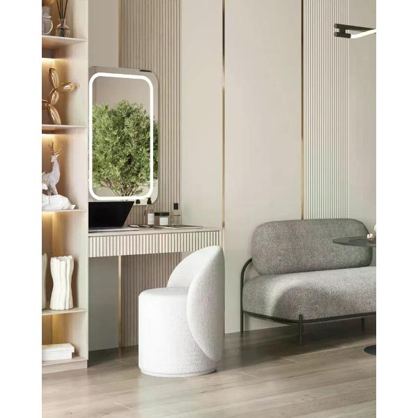 Пуф Stool Group Loreen вращающийся букле светло-серый