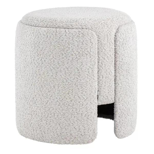 Пуф Stool Group круглый Taks букле светло-серый