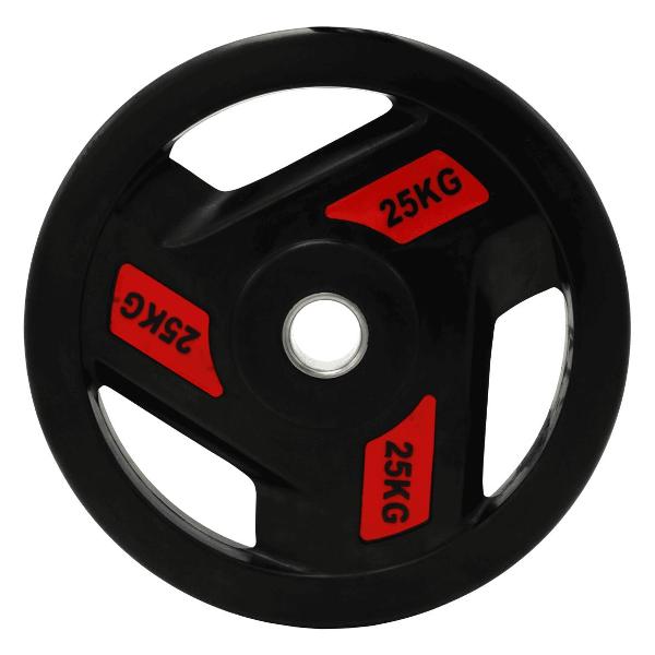 Диск UnixFit профессиональный / PRO обрезиненный c хватом 25 кг, блин для штанги и гантели спортивный